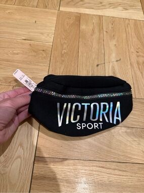 Victoria Sport Holographic Logo Black Waist Bag